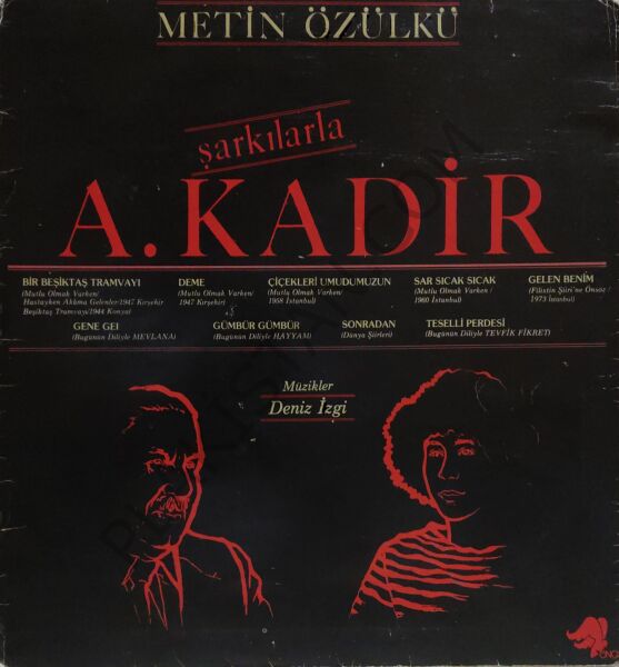 Metin Özülkü Şarkılarla A.Kadir Lp