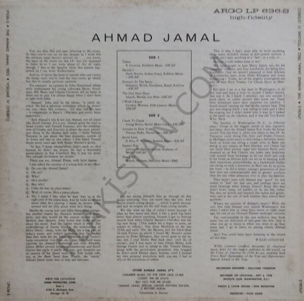 The Ahmad Jamal Trio* – Volume IV LP PLAK
