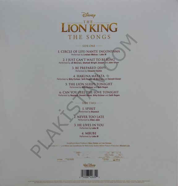The Lion King: The Songs Film Müziği  LP PLAK