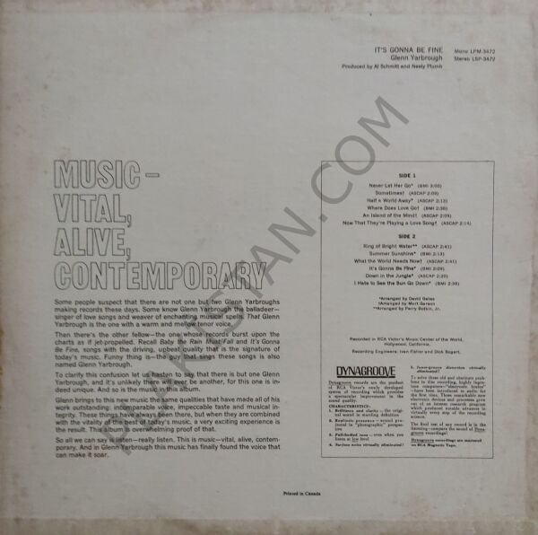 Glenn Yarbrough – It's Gonna Be Fine LP PLAK