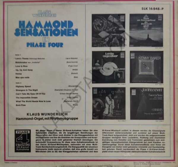 Klaus Wunderlich – Hammond Sensationen In Phase Four LP PLAK