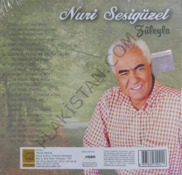 NURİ SESİGÜZEL - ZÜLEYHA - DANE DANE BENLERİ VAR - KARNI BÜYÜK OBUR DÜNYA - ORİJİNAL PLAK KAYITLARIYLA - AMBALAJLI - CD