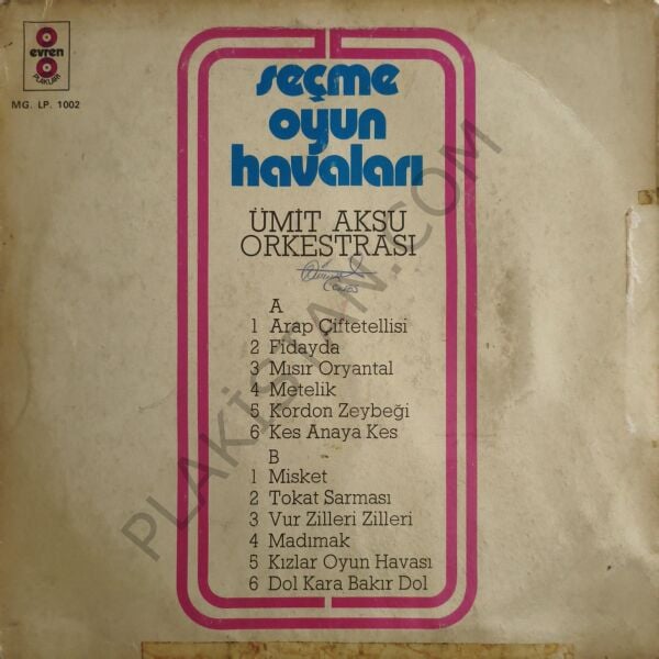 Seçme Oyun Havaları - Ümit Aksu Orkestrası LP PLAK