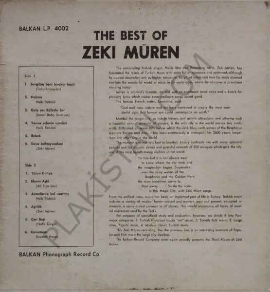 The Best Of Zeki Müren LP