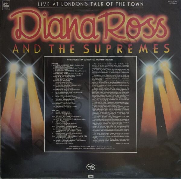 Diana Ross & The Supremes(Vinyl LP)Live At London's Talk Of The Town LP PLAK