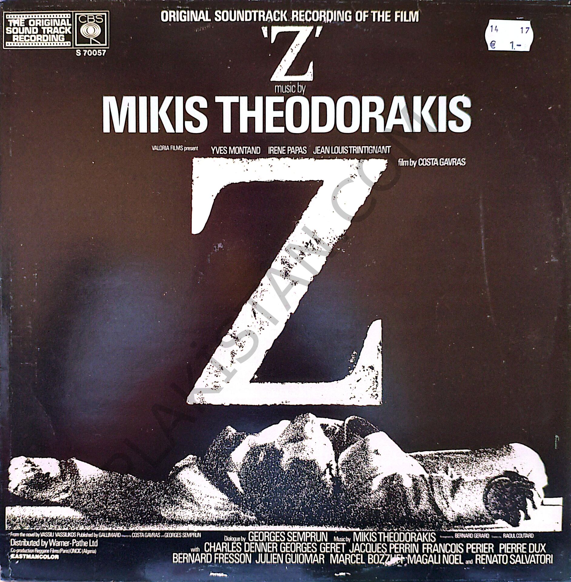Mikis Theodorakis – 'Z' (Original Soundtrack Recording) LP PLAK