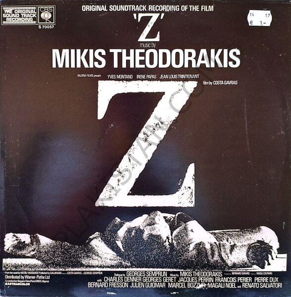 Mikis Theodorakis – 'Z' (Original Soundtrack Recording) LP PLAK