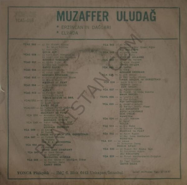 Muzaffer Uludağ - Erzincan'ın dağları 45 LİK PLAK