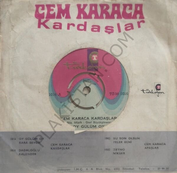 Cem Karaca - Oy gülüm oy 45 LİK PLAK