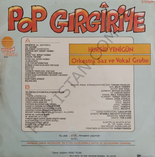 Hurşid Yenigün Pop Gırgıriye LP