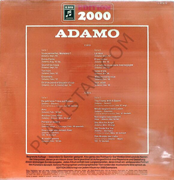 Adamo – Edition 2000 LP PLAK
