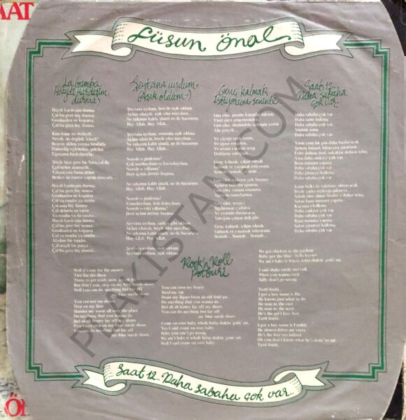 Füsun Önal - Saat 12 Daha Sabaha Çok Var LP 1982