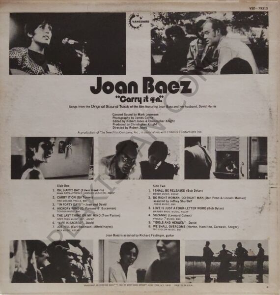 Joan Baez, David Harris (15) – Sigue Adelante (Canciones De La Banda Sonora Del Film ''Carry It On'') LP PLAK