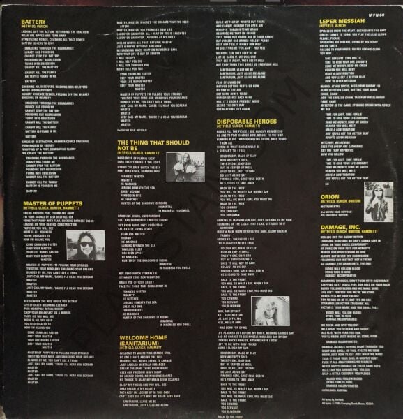 METALLICA - MASTER OF PUPPETS LP PLAK