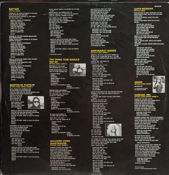 METALLICA - MASTER OF PUPPETS LP PLAK