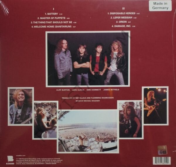 METALLICA - MASTER OF PUPPETS LP PLAK