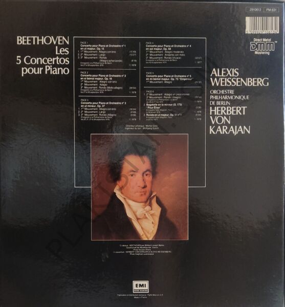 BEETHOVEN LES 5 CONCERTOS POUR PİANO 3 LP PLAK