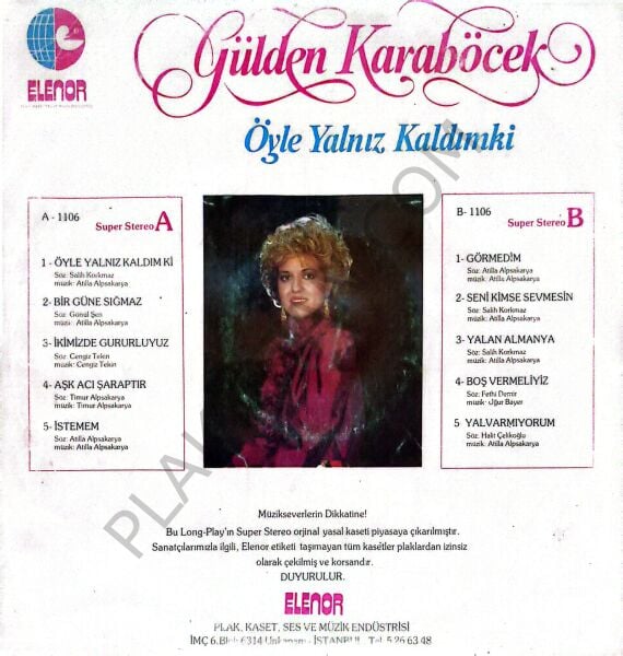 Gülden Karaböcek & Öyle yalnız kaldımki  LP PLAK