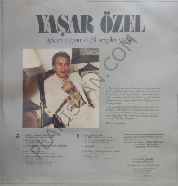 Yaşar Özel Gökten Yağmur Değil Sevgiler Yağsın LP