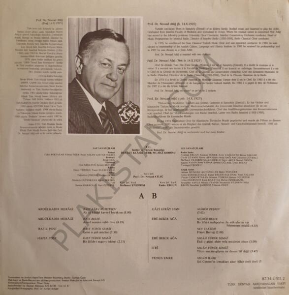 Abdülkadir Meragi, Hafız Post, Gazi Giray Han, Ebu-Bekir Ağa, Itri LP PLAK