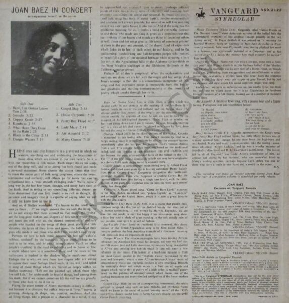 Joan Baez – In Concert LP PLAK