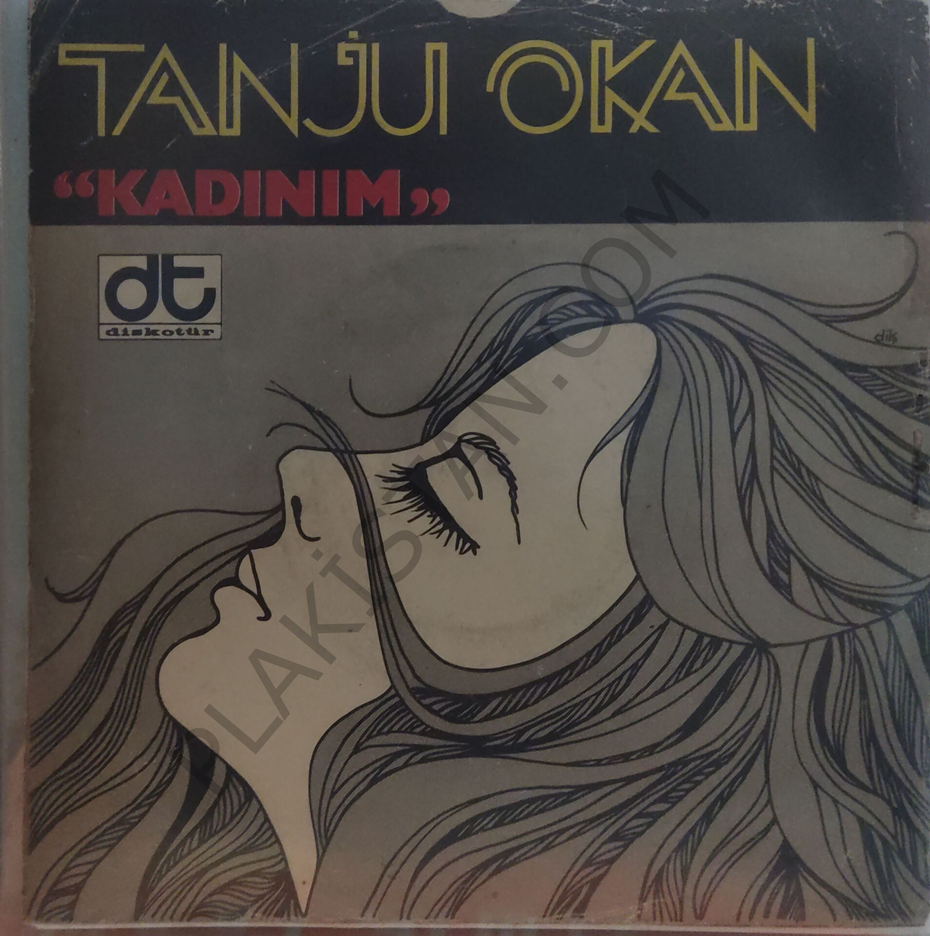 Tanju Okan  Kadınım Betül Atlı çizim kapak  45 LİK PLAK
