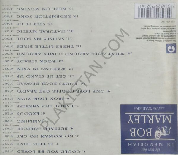 The Very Best İn Memoriam Bob Marley CD