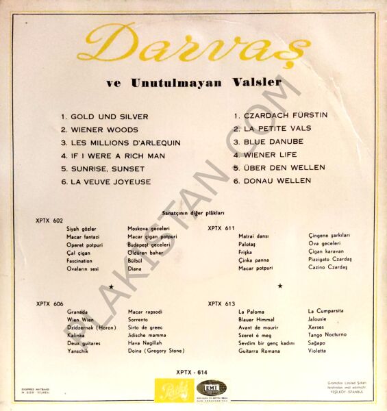 Halil Darvaş ve Unutulmayan Valsler LP PLAK