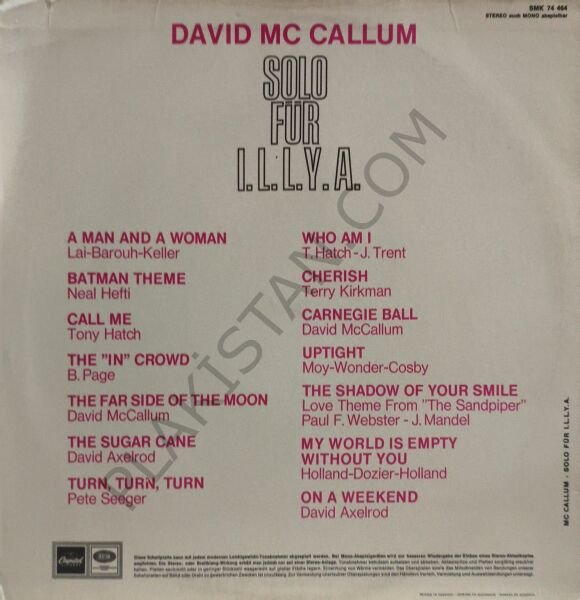 David McCallum – Solo Für I.L.L.Y.A. LP PLAK