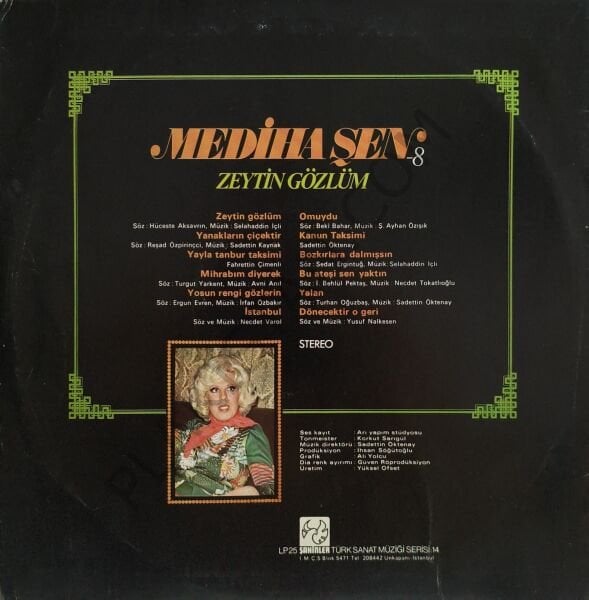 Mediha Şen & Zeytin gözlüm LP PLAK