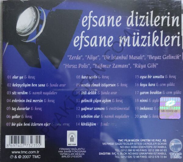 Efsane Dizilerin Efsane Müzikleri - 1 CD