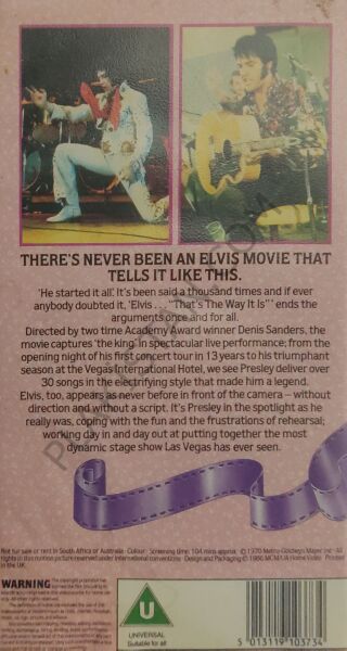 Elvis Presley VHS PAL Video