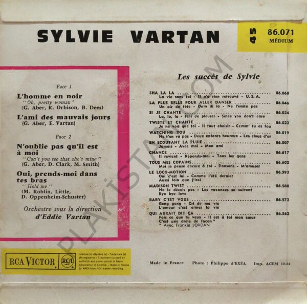 Sylvie* – L'homme En Noir 45 LİK PLAK