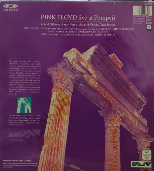 The pink floyd : live at pompei  LASERDİSC