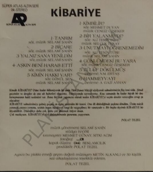 Kibariye Tanrım LP