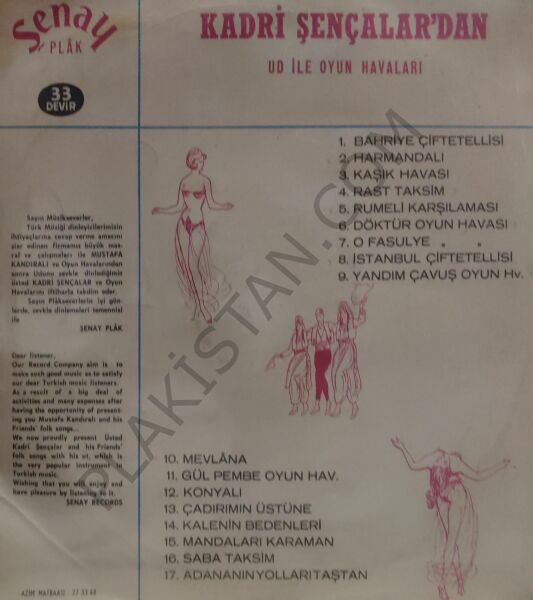 Kadri Şençalar'dan Ud İle Oyun Havaları LP