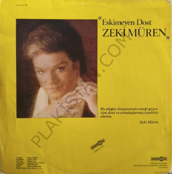 Zeki Müren & Eskimeyen dost ( dönem baskı) LP PLAK