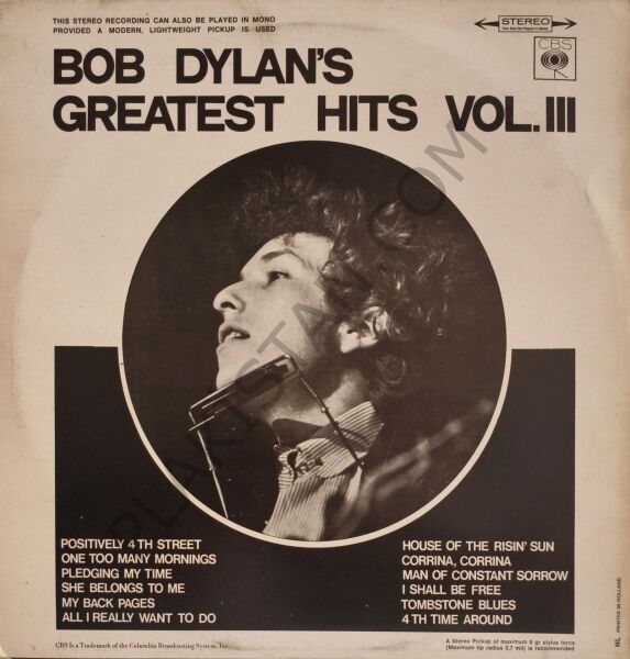 Bob Dylan – Bob Dylan's Greatest Hits Vol.III  LP PLAK