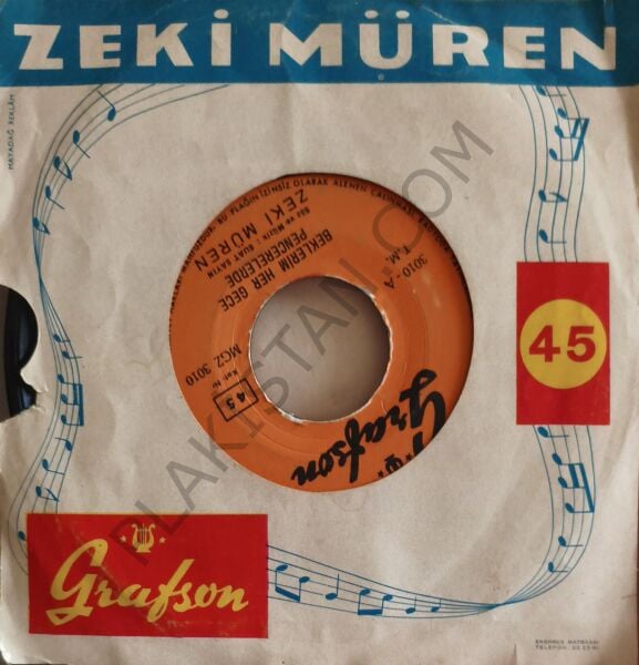 Zeki Müren Beklerim Her Gece Pencerelerde 45 LİK PLAK