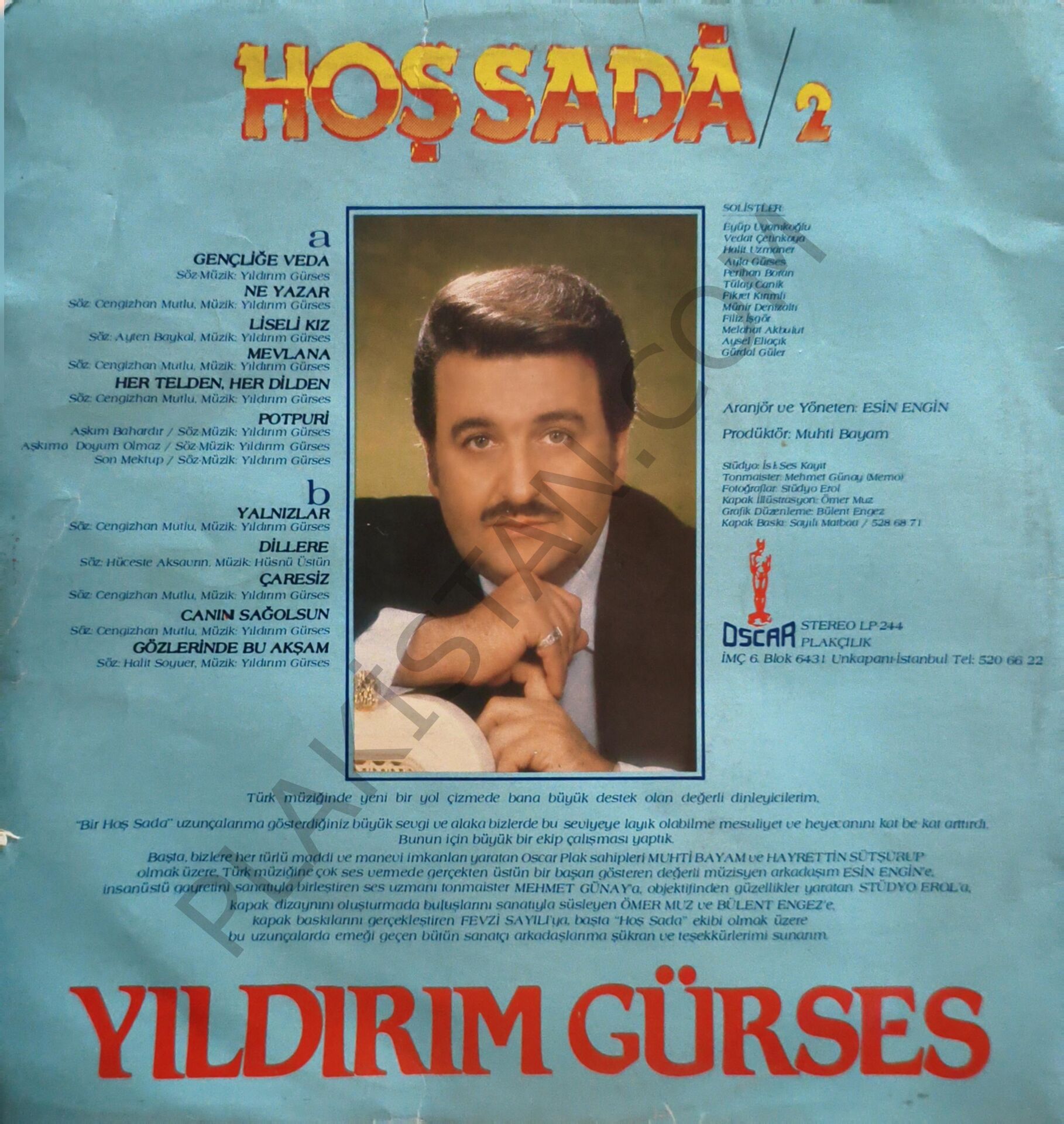 Yıldırım Gürses & Hoş seda 2 & LP PLAK
