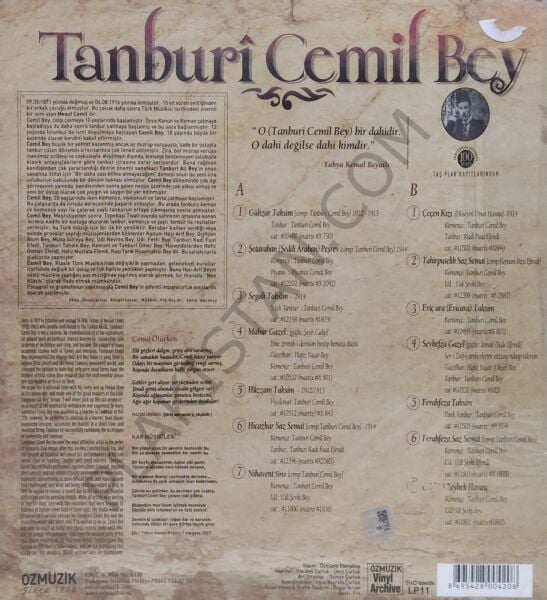 Tanburi Cemil Bey- Yüzyıllık Kayıtlar LP PLAK
