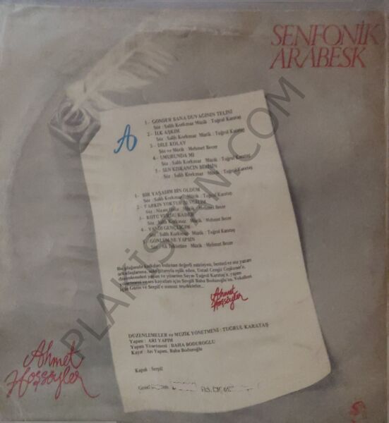 Ahmet Hoşsöyler senfonik arabesk LP