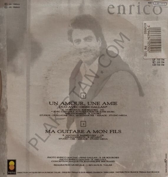 Enrico* Avec Ginni Gallan – Un Amour, Une Amie 45 LİK PLAK