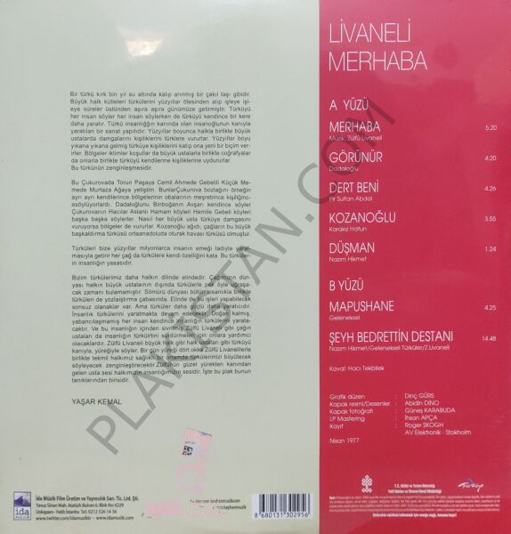 Zülfü Livaneli - Merhaba  LP PLAK