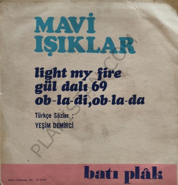 Mavi Işıklar & Gül dalı 45 LİK PLAK