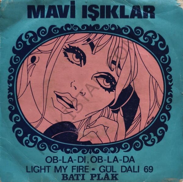 Mavi Işıklar & Gül dalı 45 LİK PLAK