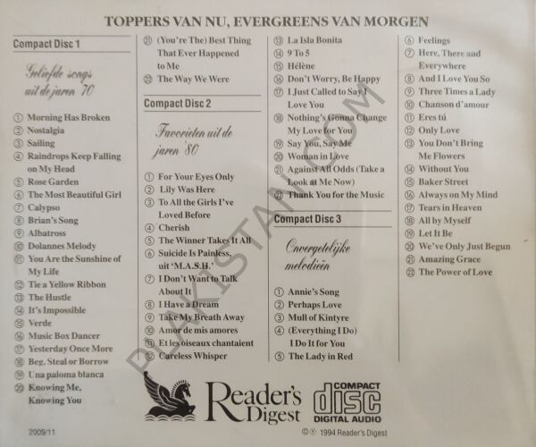 Toppers Van Nu, Evergreens Van Morgen CD