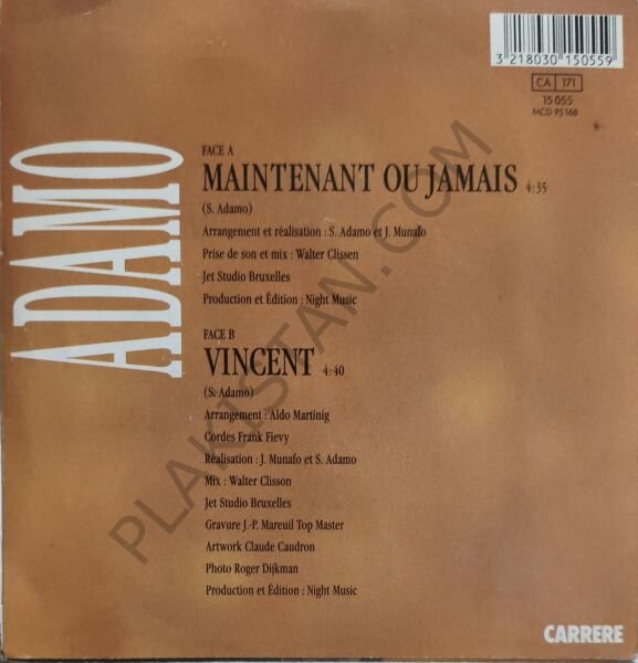 Adamo – Maintenant Ou Jamais 45 LİK PLAK