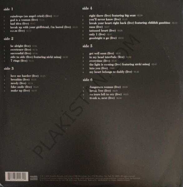 Ariana Grande & K Bye For Now (Swt Live) 3  LP PLAK