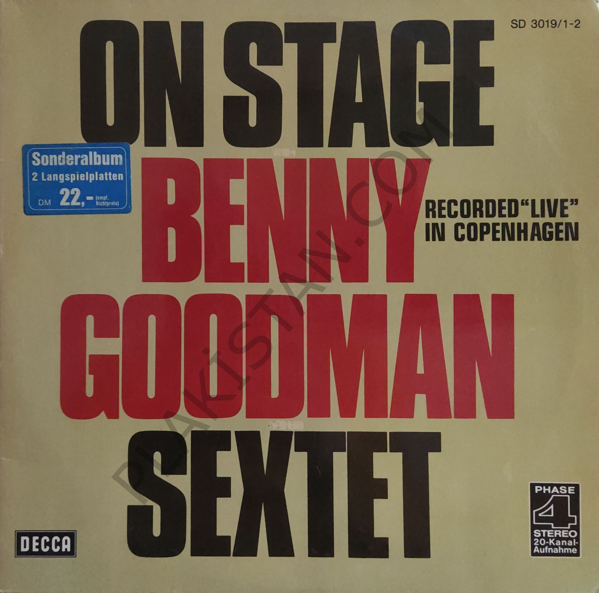 On Stage Benny Goodman And His Sextet Double LP PLAK